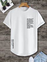 Fifth Avenue Text Printed MIFT351 AOKI Dip Hem T-Shirt - White