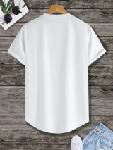 Fifth Avenue Text Printed MIFT351 AOKI Dip Hem T-Shirt - White