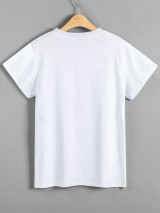 Fifth Avenue DIFT804 Heart Beat Printed Oversized T-Shirt - White