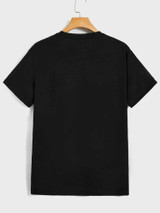 Fifth Avenue Eagle Printed MIFT375 T-Shirt - Black