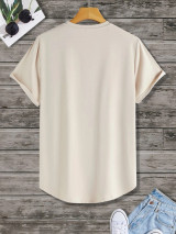 Fifth Avenue Half Bear Printed MIFT383 AOKI Dip Hem T-Shirt - Cream