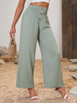 Fifth Avenue Women's Shirred Button Waist Detail Pants FAWLP96