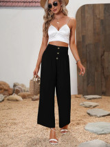 Fifth Avenue Women's Shirred Button Waist Detail Pants FAWLP97