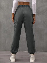 Fifth Avenue Women's Elastic Waist Cargo Pocket Detail Pants FAWLP98