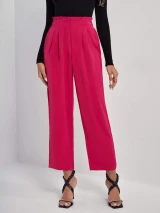 Fifth Avenue Women's Elastic Pleat Detail Waist Pocket Detail Pants FAWLP107
