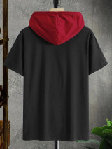 Fifth Avenue Mountain Print MIFT409 Hooded ROKA T-Shirt - Black Maroon