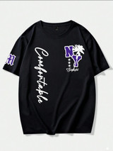 Nine Zero NY Comfortable Printed NZMT6 T-Shirt - Black