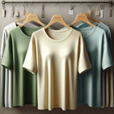 Fifth Avenue Pack of 3 Womens Plain Boyfriend Light Blue Cream Green T-Shirts FAWNBTS2