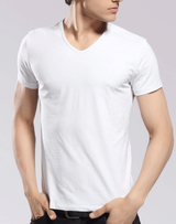 V Neck White T Shirt by Tee-Tall