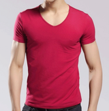 Red V Neck T Shirt by Tee-Tall