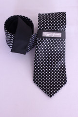 Tayyab Bombal Men's Black Polka Dot Necktie