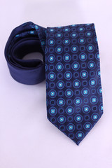 Tayyab Bombal Men's Navy Blue Circle Pattren Necktie