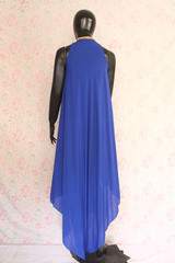 Blue Sleeveless Silk Lawn Top by Marvi