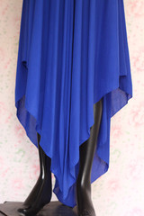 Blue Sleeveless Silk Lawn Top by Marvi