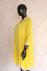 Yellow Silk Lawn Top by Marvi