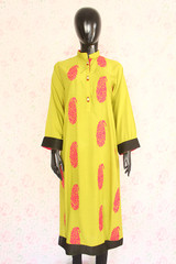 Lime Green Silk Lawn Shirt By Marjan