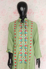 Lime-Green Silk Lawn Shirt By Marjan