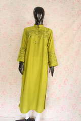 Green Silk Lawn Shirt2 By Marjan