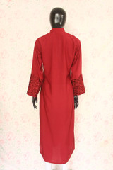 Maroon Silk Lawn Shirt 2 By Marjan
