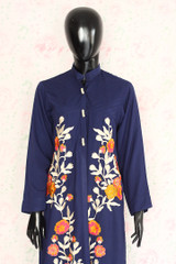 Navy Blue Silk Lawn Shirt 2 By Marjan