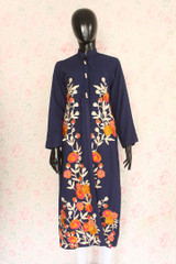 Navy Blue Silk Lawn Shirt 2 By Marjan