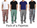 Pack Of 4 Checkered Cotton Pajamas by Tee Tall