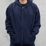 Navy Blue Premium Fleece Zip Hoodie by Tee Tall