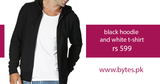 Pack of Black Hoodie and White T-Shirt by Tee Tall