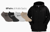 Black Premium Hoodie & 6 Pairs Ankle Socks by Tee Tall