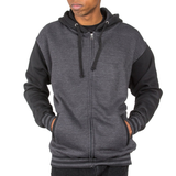 Varsity Hoodie by Rush With Fleece Lining - Charcoal