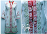 Red Ornament Stitched Kurti by Rumi