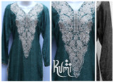 Green Ornamental Stitched Kurti by Rumi
