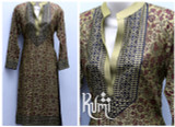 Green Forest Stitched Kurti by Rumi