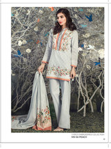 AlKaram Mid Summer Printed 3 Piece Embroidered MS-06-Peach