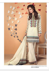 AlKaram Mid Summer Printed 3 Piece Embroidered MS-13-Cream