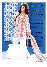 AlKaram Mid Summer Printed 3 Piece Mother Collection MS-25-Orange