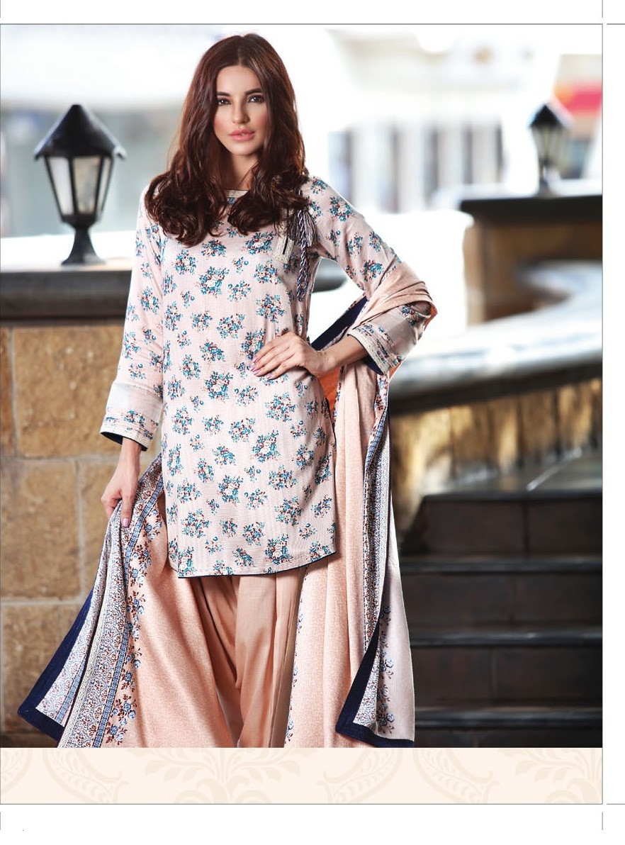 AlKaram Winter Resham Twill Linen Collection Design⁠⁠⁠⁠ - FW-21-Brown