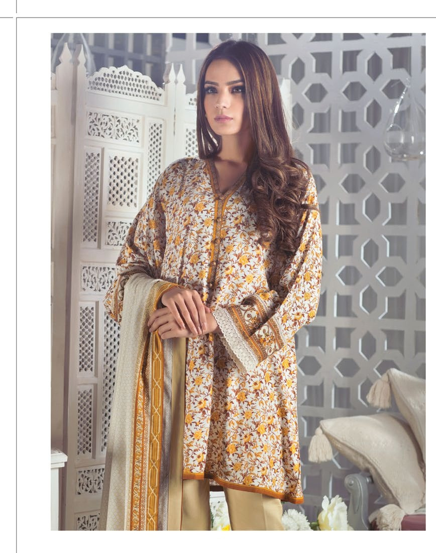 AlKaram Winter Resham Linen Collection Design⁠⁠⁠⁠ - FW-11-Yellow