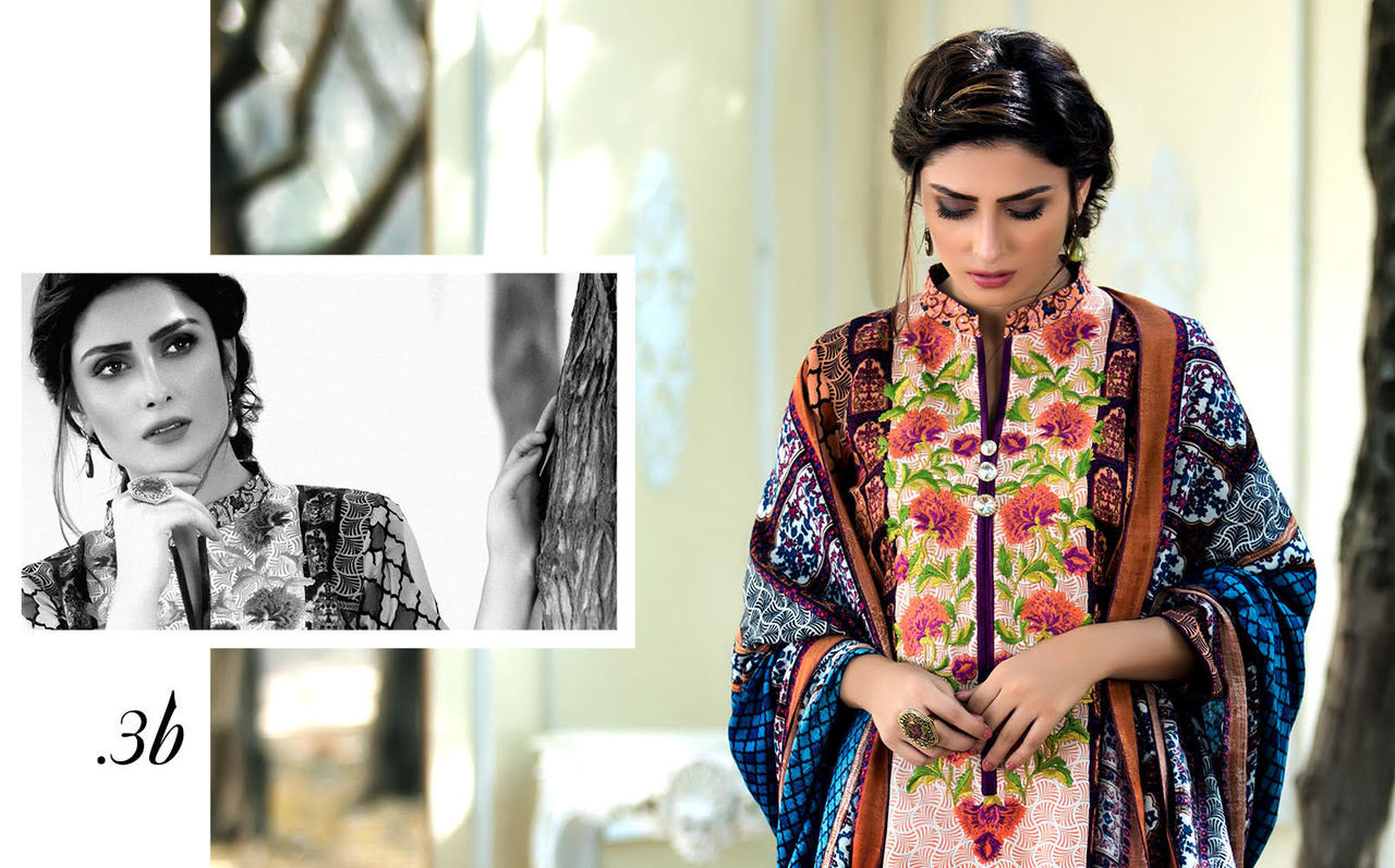 Mahrukh Embroidered Linen and Wool Shawl - 3B