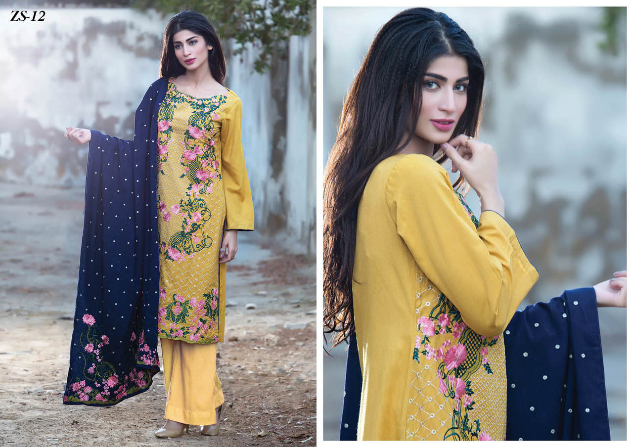 Areeba Saleem Embroidered Peach Leather - AS12