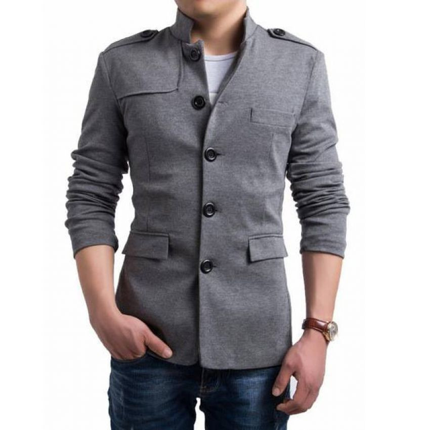 Men's Stylish Coat by Tee Tall - Grey