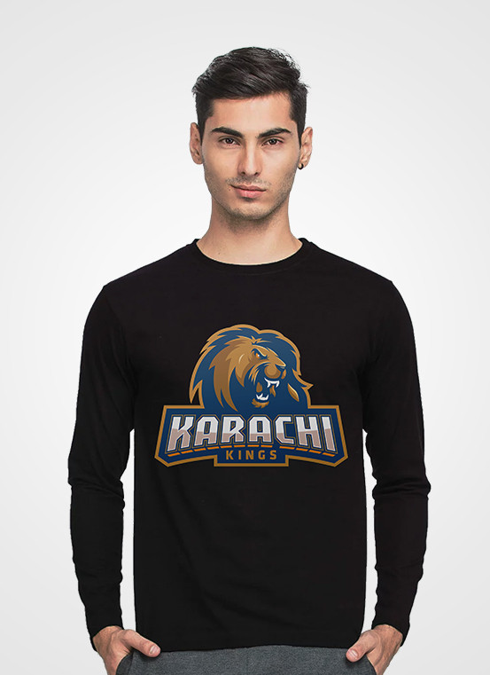 Karachi Kings Full Sleeve V-Neck T-Shirt by Tee Tall