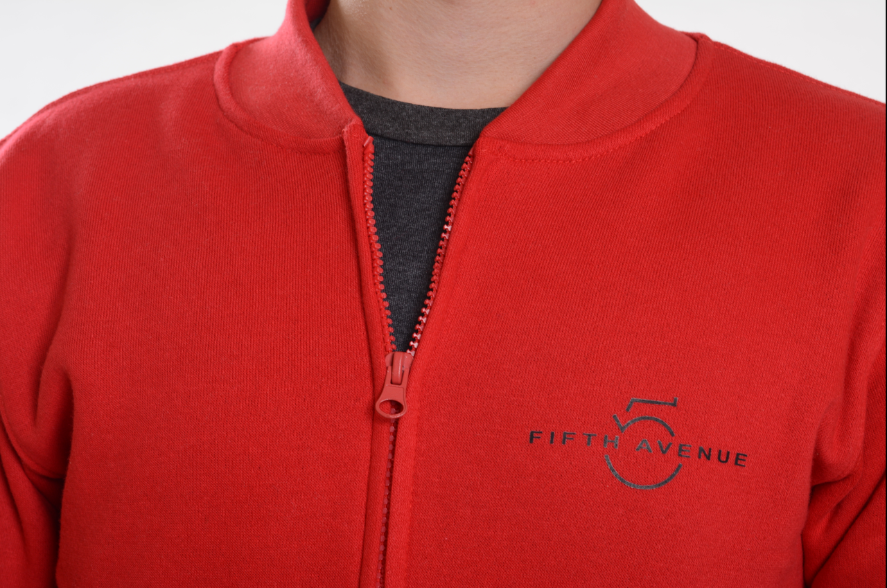 Fifth Avenue Fleece Bomber Jacket - Red