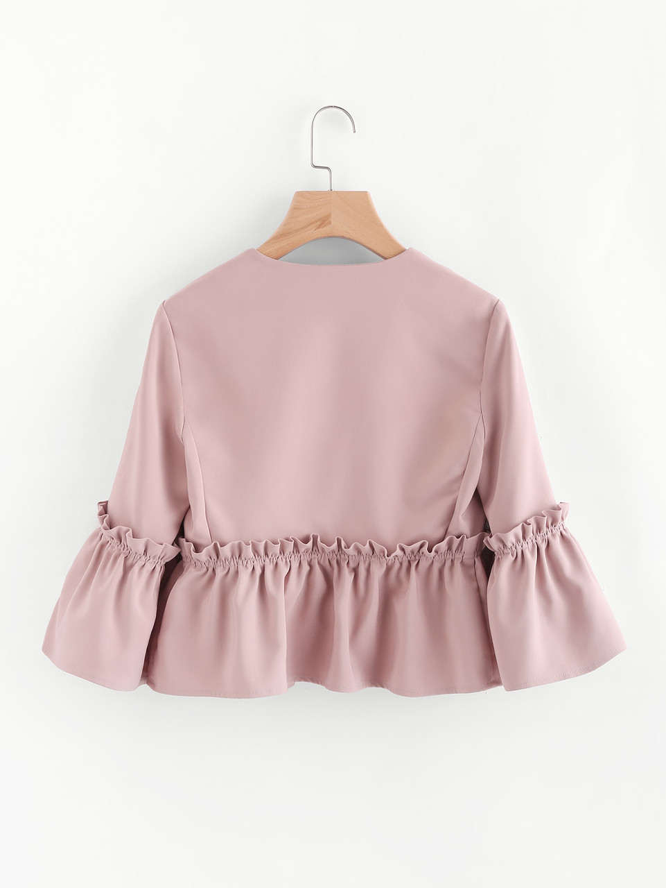 Fifth Avenue Women's Tailored Frill Detail Blazer - Mid Pink