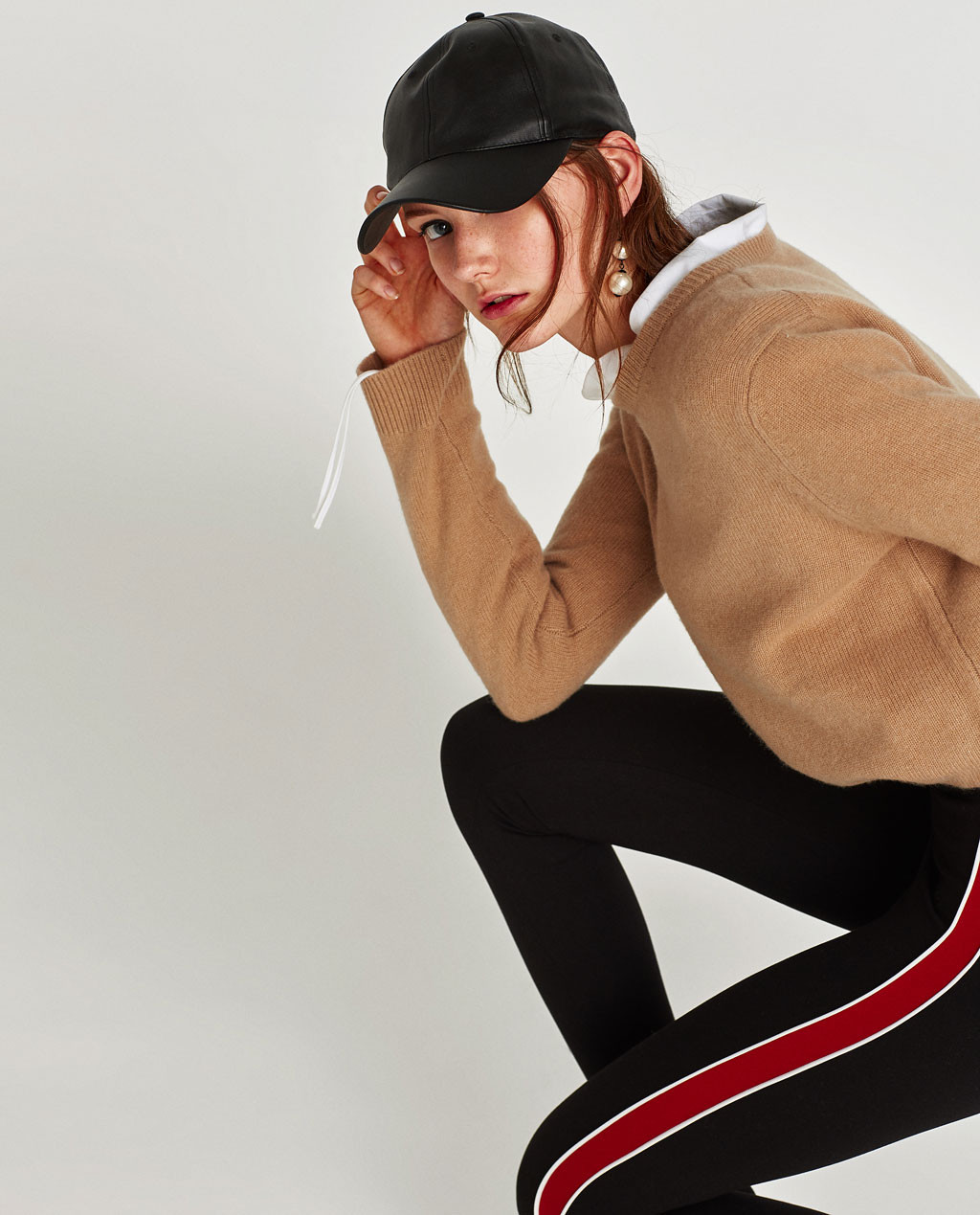 Fifth Avenue MZ Contrast Panel and Seam Leggings - Black and Red