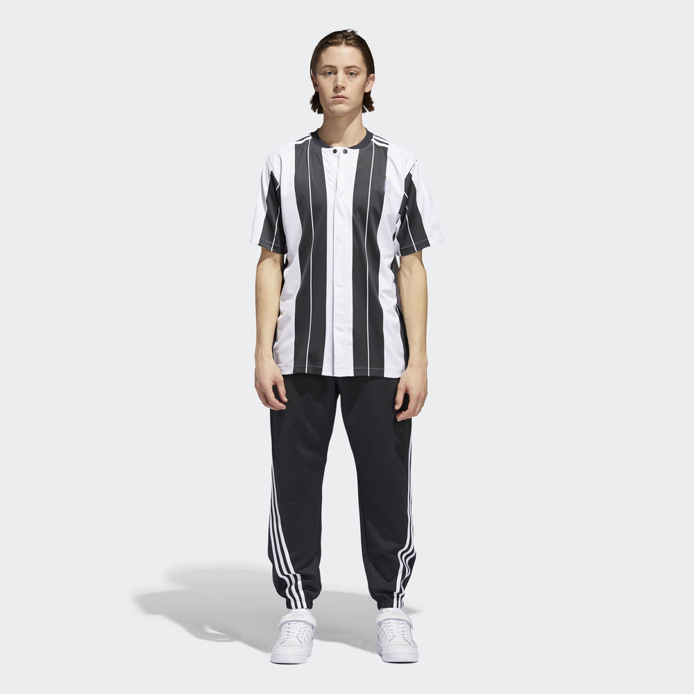 Fifth Avenue Men's Dri-Fit Wrap Tri Stripe Track Pants - Black and White