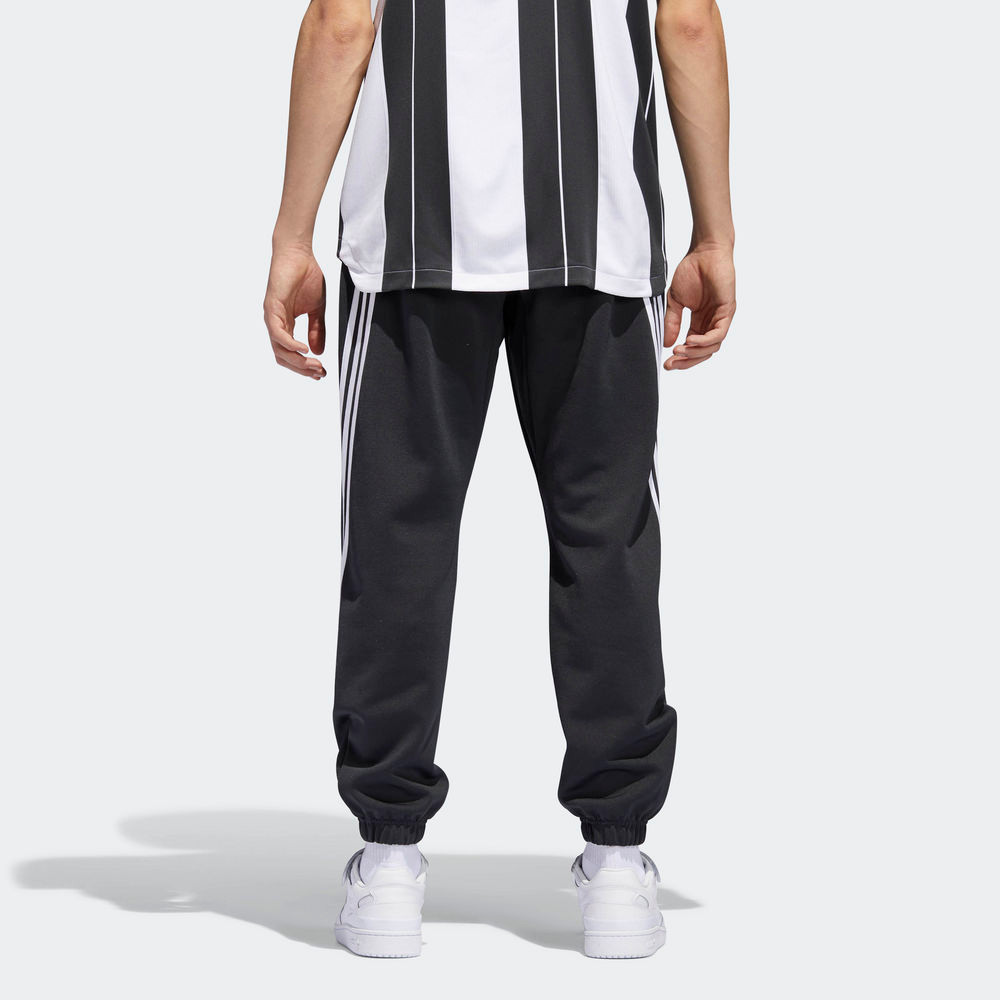 Fifth Avenue Men's Dri-Fit Wrap Tri Stripe Track Pants - Black and White