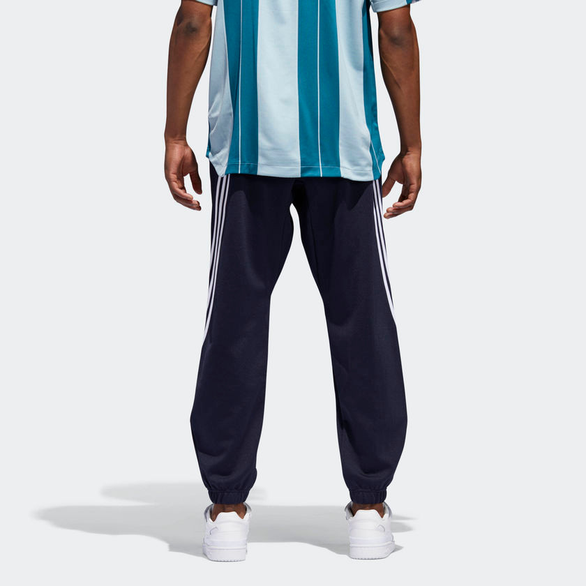 Fifth Avenue Men's Dri-Fit Wrap Tri Stripe Track Pants - Navy Blue and White