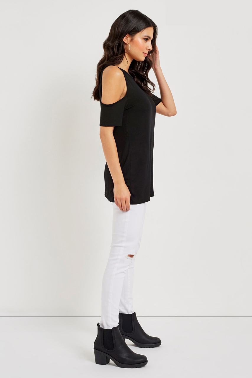 Fifth Avenue Women's WOL Cold Shoulder Top - Black