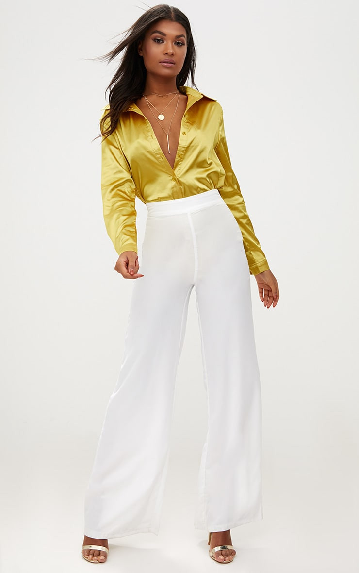 Fifth Avenue Women's Satin Button Shirt - Yellow Gold